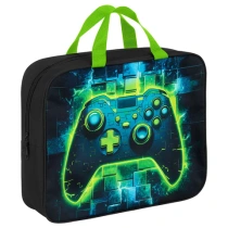 Папка на молнии с ручками BRAUBERG А4, 1 отделение, полиэстер, 80 мм, "Neon gamepad", 274510