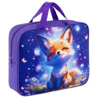 Папка на молнии с ручками BRAUBERG KIDS А4, 1 отделение, полиэстер, 80 мм, "Chilling fox", 274512
