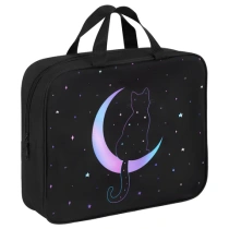 Папка на молнии с ручками BRAUBERG А4, 1 отделение, полиэстер, 80 мм, "Night moon cat", 274502