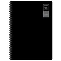 Тетради ДЭК А4 96 л. КОМПЛЕКТ 2 шт., BRAUBERG, гребень, клетка, 80 г/м2, SoftTouch, "Black Classic", 405584