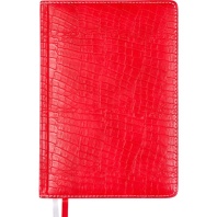 Ежедневник дат. 2025г В6 Attomex Croco 336стр.,красный кожзам, ляссе, офсет 70г/м2