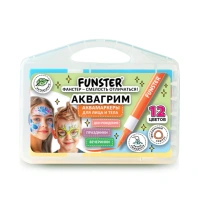 Аквагрим аквамаркеры для лица и тела 12 цветов, FUNSTER, пластиковый кейс, 152609 Аквагрим аквамаркеры для лица и тела 12 цветов, FUNSTER, пластиковый кейс, 152609