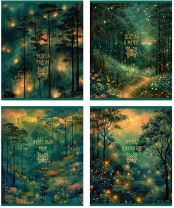 Тетрадь А5 48л кл. Полином "Magic forest" УФ-лак, 4 дизайна*