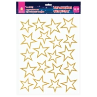 Украшение для окон и стекла ЗОЛОТАЯ СКАЗКА "Звезды 3", 25,8х33,5 см, ПВХ, 591257 Украшение для окон и стекла ЗОЛОТАЯ СКАЗКА "Звезды 3", 25,8х33,5 см, ПВХ, 591257