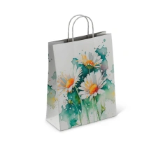 Пакет подар. бумажн. 45*35*15 см, 100 гр/м2  Ромашки, крученые ручки