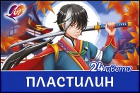 Пластилин 24цв 480гр. Аниме, со стеком,  карт.упак.(синяя)