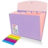 Папка-органайзер конверт на кнопке 6 отделений, BRAUBERG "Extra", A4, лиловая с персиковым, 274101