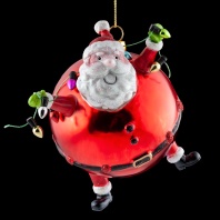 Украшение ErichKrause Decor Санта кругленький 12см, стекло