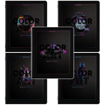 Тетради ДЭК А5 48 л. КОМПЛЕКТ 5 шт. BRAUBERG скоба, клетка, матовая ламинация, выборочный лак, MAJESTIC BLACK, 404953