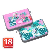 Пенал-книжка с наполнением ErichKrause® 135x205x30мм Rose Flamingo