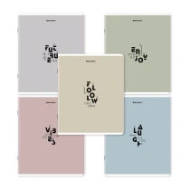 Тетради ДЭК А5 48 л. КОМПЛЕКТ 5 шт. BRAUBERG скоба, клетка, матовая ламинация, "Однотонный_Пастель_2", 404924