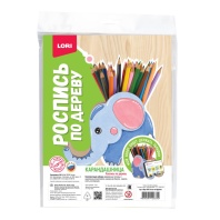 Роспись по дереву Карандашница "Гость из Африки" 15*20см