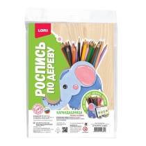 Роспись по дереву Карандашница "Гость из Африки" 15*20см