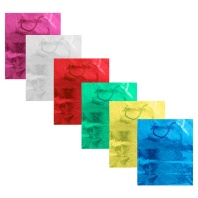 Пакет подар. бумажн.  голография 11*14*6 см, 130 гр/м2  Ассорти один дизайн в упаковке