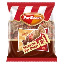Конфеты шоколадные РОТ ФРОНТ "Батончики" с шоколадно-сливочным вкусом, 250 г., РФ07604