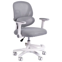 Кресло детское с подставкой для ног BRABIX KIDS MG-220, сетка/ткань TW, серое, 533315