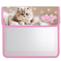 Папка д/тетрад. А5 (240*205*75) 2отд. на липучке, ламинат "Пушистое счастье"