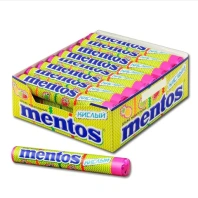 Жевательное драже MENTOS (Ментос) "Кислый, 37,5 г