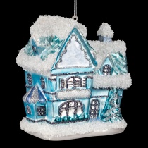 Украшение ErichKrause Decor® Заснеженный дом 11см, стекло