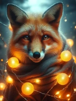 Холст с красками 30х40 см по номерам в коробке (30цв.) Лисица в фонариках (арт. ХК-5227)|РЫ|ХК-5227