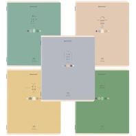 Тетради ДЭК А5 48 л. КОМПЛЕКТ 5 шт. BRAUBERG скоба, клетка, матовая ламинация, выборочный лак, NATURAL, 404957