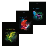 Тетради ДЭК А4, 96 л., КОМПЛЕКТ 3 шт., BRAUBERG, скоба, клетка, глянцевый лак, "Shade", 404654