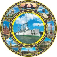 Магнит сувенирный, тарелка 7см СПБ
