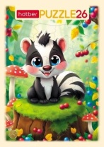 Пазл-рамка 200*300мм.  26 элементов "Веселый зверек"