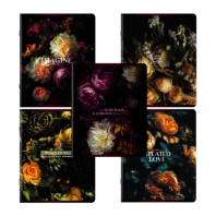 Тетради ДЭК А5 48 л. КОМПЛЕКТ 5 шт. BRAUBERG скоба, клетка, глянцевый лак, "Цветы", 404928 Тетради ДЭК А5 48 л. КОМПЛЕКТ 5 шт. BRAUBERG скоба, клетка, глянцевый лак, "Цветы", 404928