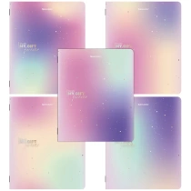 Тетради ДЭК А5 48 л. КОМПЛЕКТ 5 шт. BRAUBERG, скоба, клетка, матовая ламинация, фольга, "SHINE", 404962