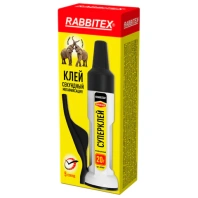 Клей секундный "HQ" суперклей УЛЬТРАПРОЧНЫЙ, ДОЗАТОР + 2 иглы для точечных работ, RABBITEX, 609807