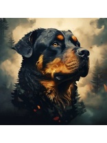 Холст с красками 30х30 по номер. в кор "Собаки" (20цв) Умный взгляд пса (арт. Х-6348)|РЫ|Х-6348