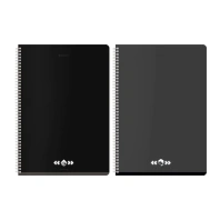 Тетради ДЭК А4 96 л. КОМПЛЕКТ 2 шт. BRAUBERG гребень, клетка, матовая ламинация, "Минимал", 404870