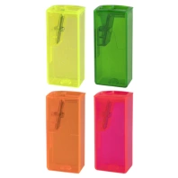 Точилка FABER-CASTELL, с контейнером, прямоугольная, пластиковая, детали флуоресцентные, ассорти, 581525 Точилка FABER-CASTELL, с контейнером, прямоугольная, пластиковая, детали флуоресцентные, ассорти, 581525