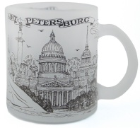 Кружка сувенирная 300мл "Санкт-Петербург", стекло, матовая