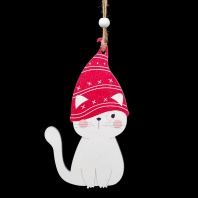 Украшение ErichKrause Decor Котенок в колпаке 12см, дерево