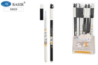 Ручка гелевая стираемая Basir "Котенок" синяя, 0,5мм