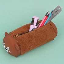 Пенал-тубус силикон с мехом "Мишка"|Оф|051814|SR-15101