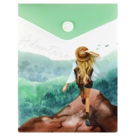 Конверт на кнопке  с рисунком А6 (158*114мм) "Путешественница"