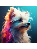 Холст с красками 30х30 по номер. в кор "Собаки" (20цв) Портрет собачки (арт. Х-6350)|РЫ|Х-6350