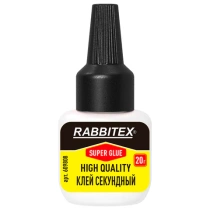 Клей секундный "HQ" суперклей УЛЬТРАПРОЧНЫЙ, 2 иглы для точечных работ, 20 г, RABBITEX (РАББИТЕКС) "ДВА СЛОНА", 609808