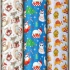 Бумага упаковочная новогодняя НАБОР 3шт, "X-mas animals", 70*100см, 3 дизайна, ЗОЛОТАЯ СКАЗКА, 592610