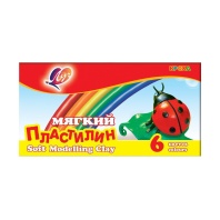 Пластилин восковой 06цв 90г "Кроха" мягкий стек карт упак ЛУЧ 12С 863-08|ДЖ|12С 863-08