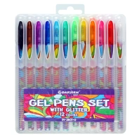 Набор ручек гел. 12цв. "Darvish" с блёстками,в пласт.пенале,европодвес|Оф|021586|DV-3607-12