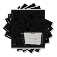 Тетрадь школьная ученическая ErichKrause Black Pattern, 12 листов, клетка, выборочный УФ-лак (в плёнке по 10 шт.)_MIX-PACK Тетрадь школьная ученическая ErichKrause Black Pattern, 12 листов, клетка, выборочный УФ-лак (в плёнке по 10 шт.)_MIX-PACK