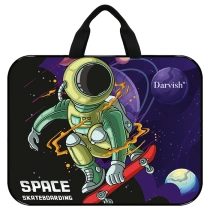 Папка детская с ручками ткань "Космический скейтбординг"|Оф|049517|DV-14012-5