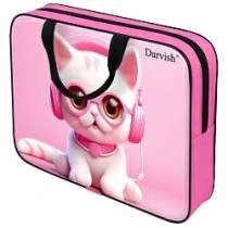 Папка детская с ручками ткань "Музыкальный котёнок"|Оф|056070|DV-14013-11