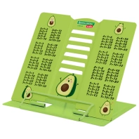 Подставка для книг и учебников BRAUBERG KIDS mini "Авокадо" с таблицей умножения, регулируемый угол наклона, металлическая, 238969