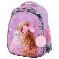 Ранец BRAUBERG STABLE, 2 отделения, с брелком, "Trendy girl", нашивка, 36х28х16 см, 274388 Ранец BRAUBERG STABLE, 2 отделения, с брелком, "Trendy girl", нашивка, 36х28х16 см, 274388
