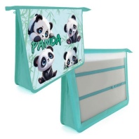 Папка д/труда А4 (340*245*75) 2отд. молния сверху, пластик "Панды малыши"